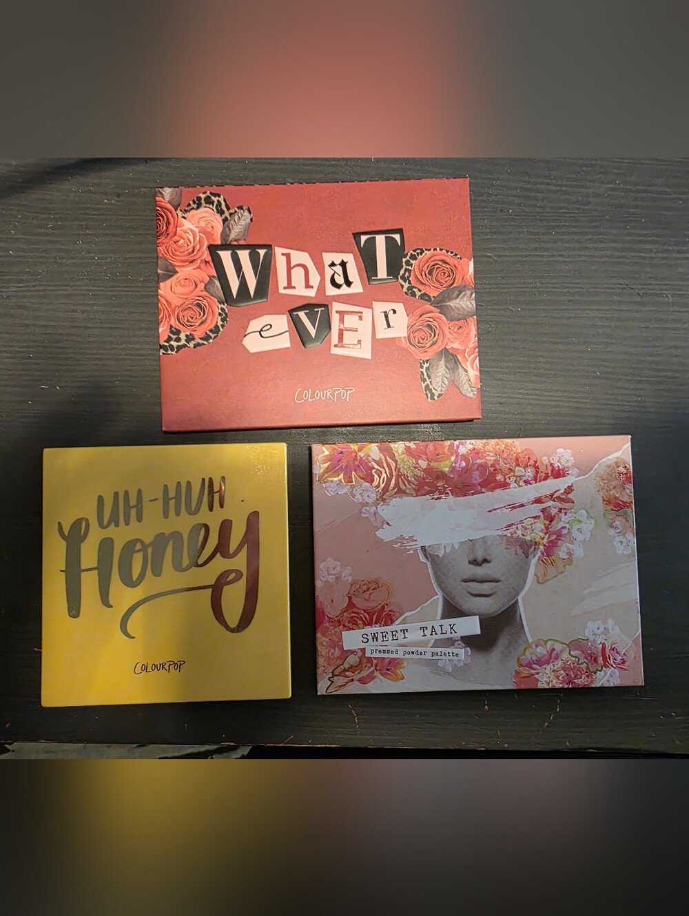 ColourPop Lot 3x What Ever Eyeshadow Palette - Rose/Coral